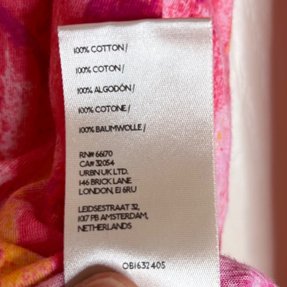 Maeve Anthropologie T-Shirt Abstract‎ Print Long Sleeve XS Women's Pink Orange - Picture 5 of 10
